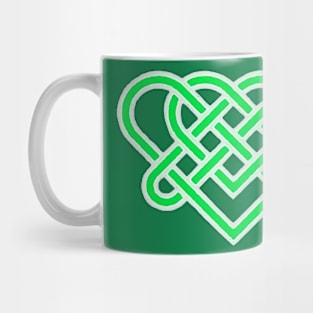 Celtic Eternal Love Knot Romantic Heart Green Design Mug